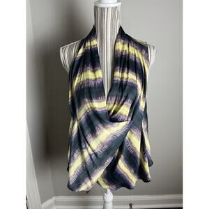 Free People SZ XS Drape Wrapped Silky Tank Multicolor BOHO